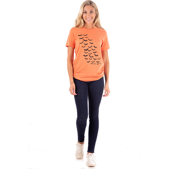 Orange Halloween Bats Spooky Graphic Tee - Small - Picture 7 of 7
